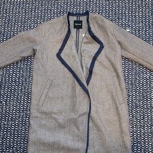 Brand New Never Worn Madewell Fringed Herringbone Robe Coat (Small)